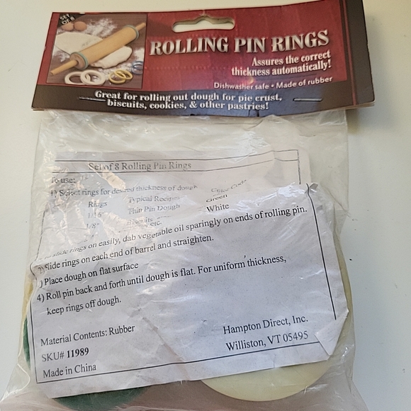 Hampton Direct | Kitchen | Rolling Pin Rings Green And White | Poshmark